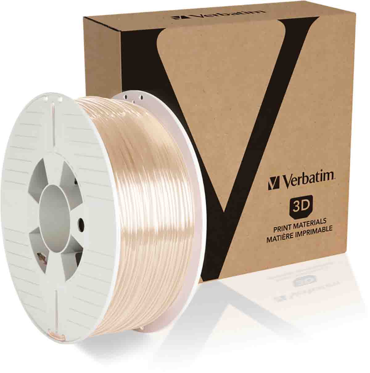 55059 Verbatim 2.85 mm Transparent PET-G 3D Printer Filament, 1 kg