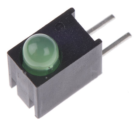 Dialight Green Right Angle PCB LED Indicator, 1 LEDs 3 mm (T-1) 2.1 V