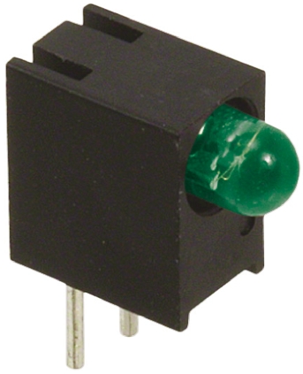 551-0607f Dialight 551-0607F Green Right Angle PCB LED Indicator, 1 LEDs 5 mm (T-1 3/4) 7.5 V