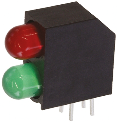 552-0912f Dialight 552-0912F Red, Green Right Angle PCB LED Indicator, 2 LEDs 5 mm (T-1 3/4) 2 V