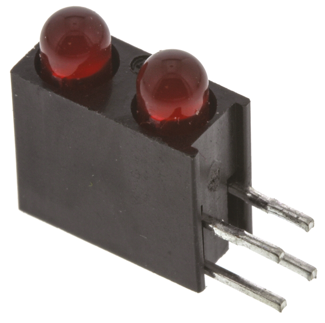 Dialight 553-0111F Red Right Angle PCB LED Indicator, 2 LEDs 5 mm (T-1 3/4) 3 V