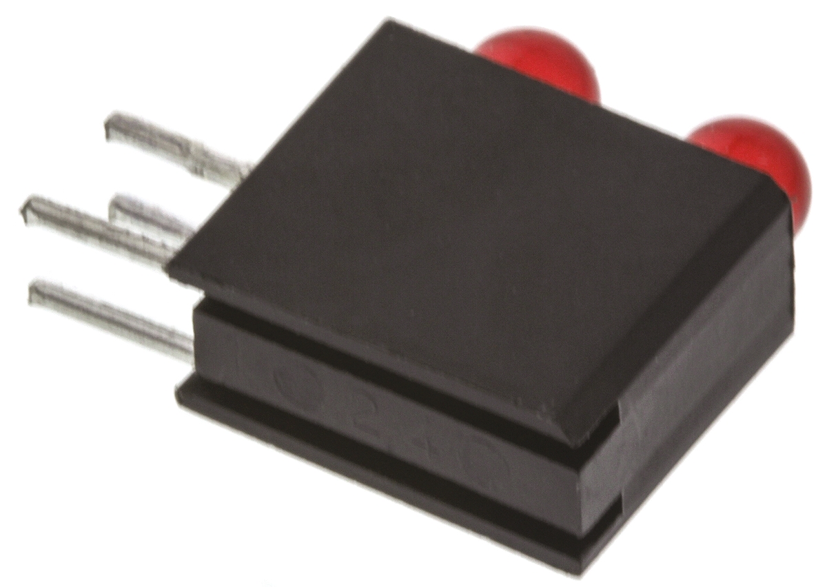 553-0111f Dialight 553-0111F Red Right Angle PCB LED Indicator, 2 LEDs 5 mm (T-1 3/4) 3 V