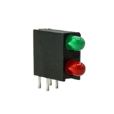 Dialight Green, Red Right Angle PCB LED Indicator, 2 LEDs 5 mm (T-1 3/4) 20 V