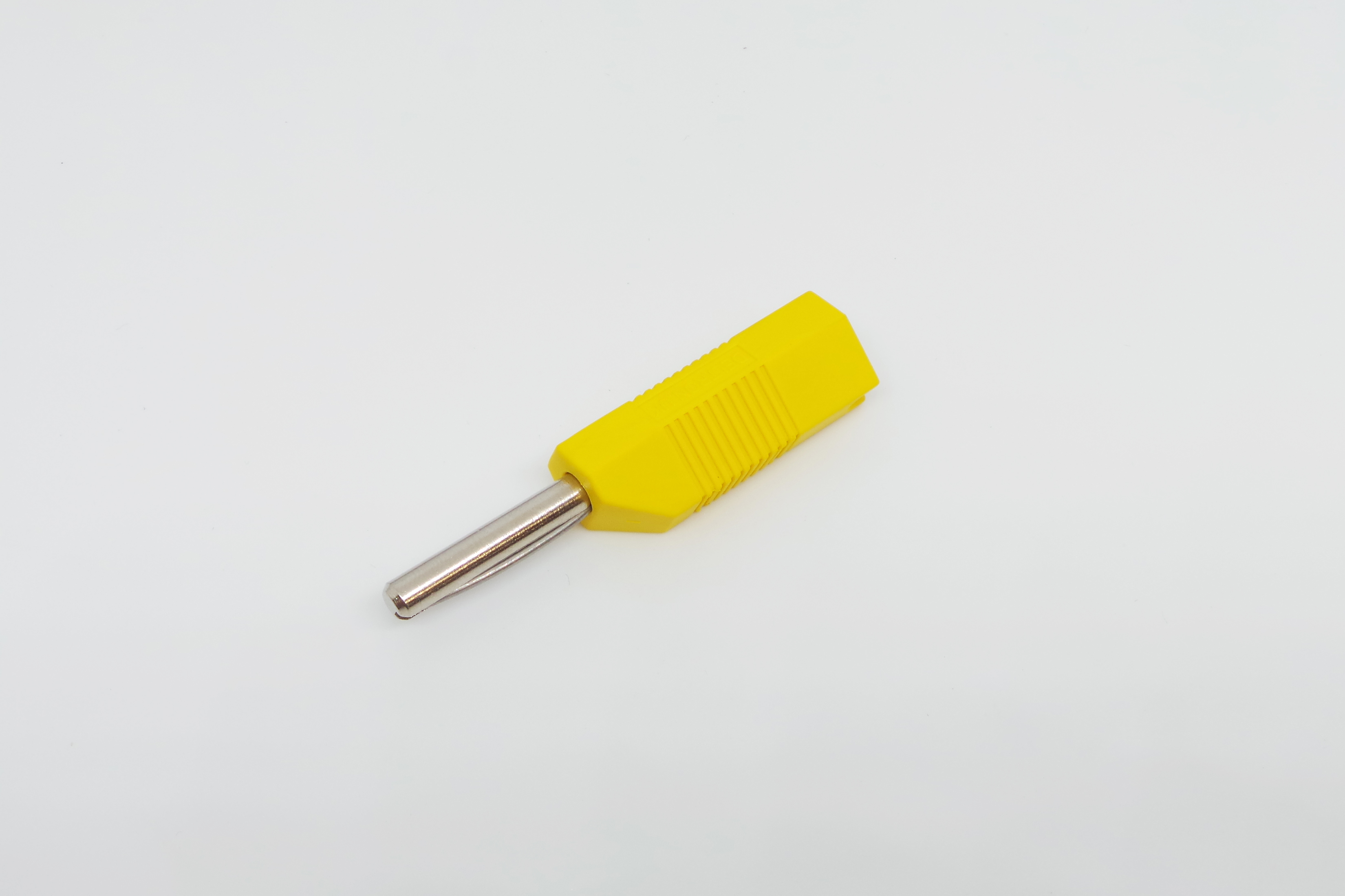 Deltron Yellow Male Banana Plug, 4 mm Connector, Screw Termination, 50V, 16A, Nickel Plating