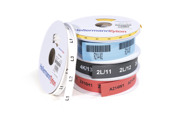 HellermannTyton TULT Heat Shrink Cable Marker, White, Pre-printed "Continuous Tube", 3 mm Cable, 1 mm Cable, 553-40351