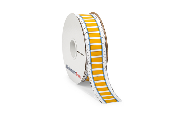 HellermannTyton TLFX DS Heat Shrink Cable Marker, Yellow, Pre-printed "Ladder Style", 9.5 mm Cable, 4.8 mm Cable,