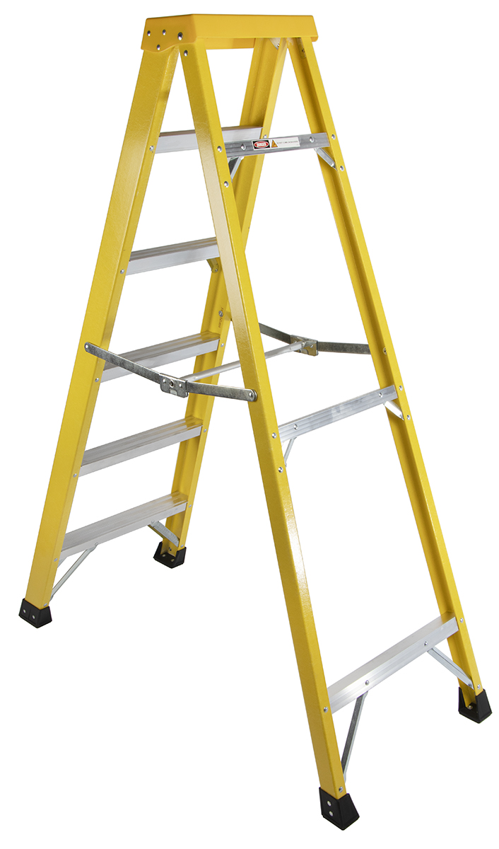 553-832 RS PRO Fibreglass 6 steps Step Ladder, 1.6m platform height