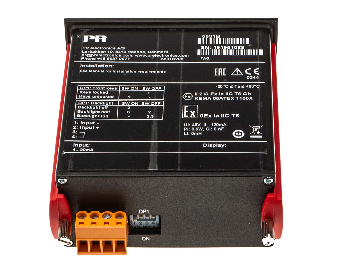 5531b PR Electronics 5500 LCD Digital Panel Multifunction Meter for Current,  44.5 mm  x 91.5 mm