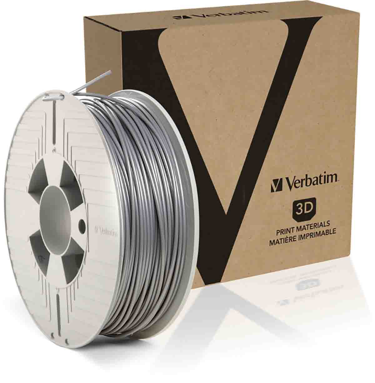 Verbatim 2.85 mm Silver PLA 3D Printer Filament, 1 kg