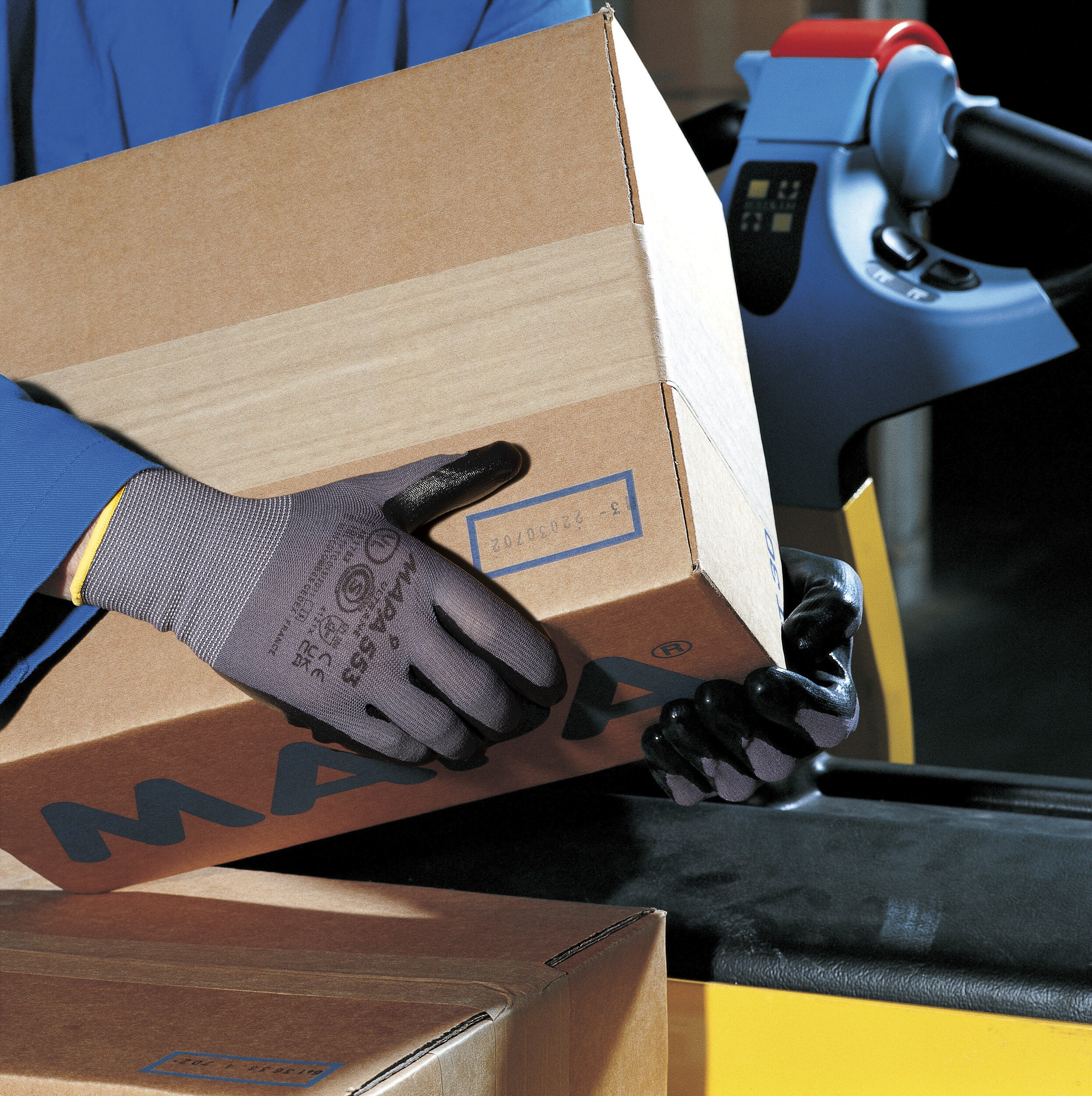553 Mapa ULTRANE  Grey Nitrile Work Gloves, Size 8, Nitrile Coating