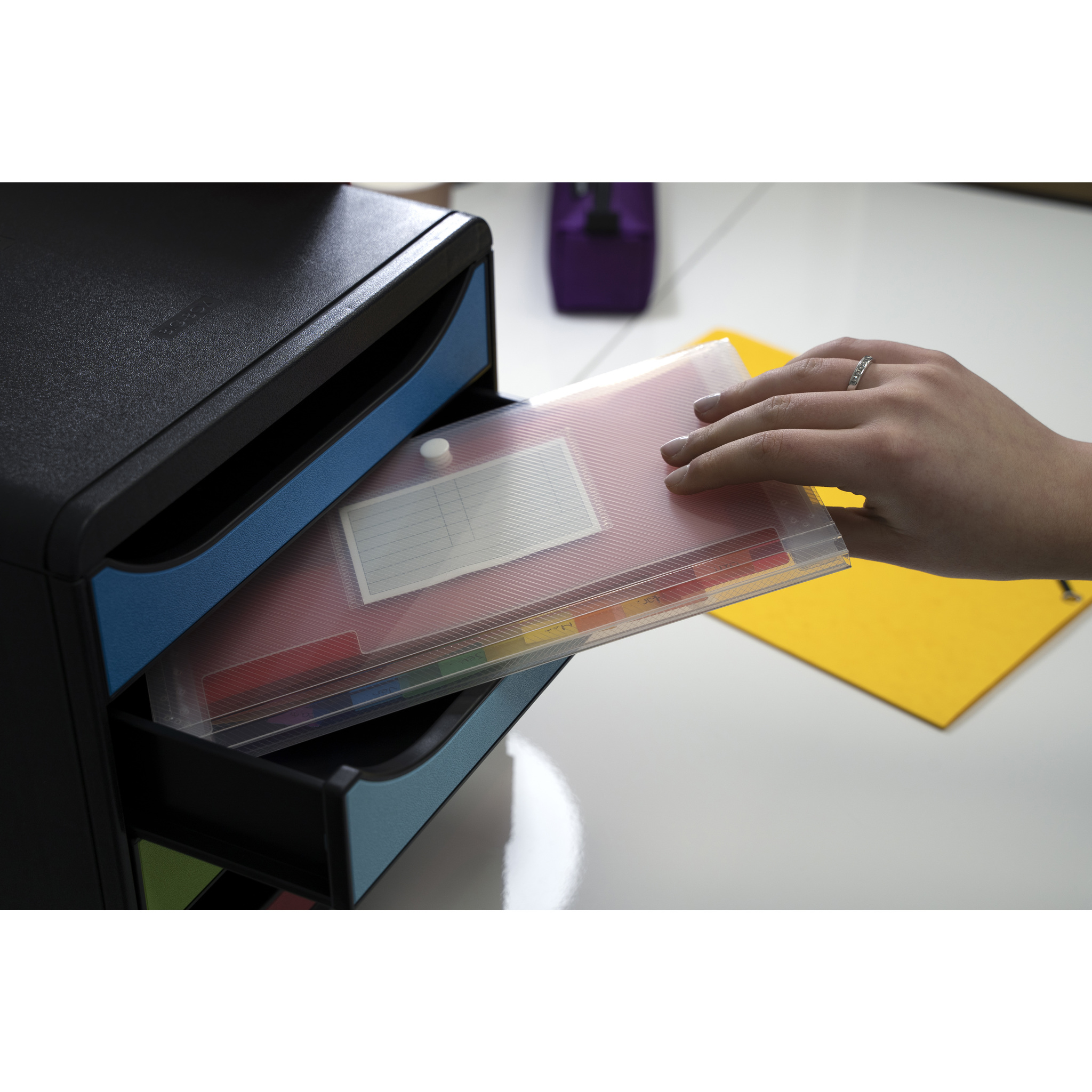 55398e Exacompta Multicolour File 7 H30 mm  x W140mm  x D30 mm