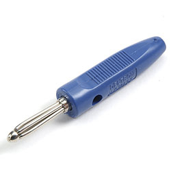 Deltron Black Male Banana Plug, 4 mm Connector, Screw Termination, 50V, 16A, Bright Nickel Over Copper Plating