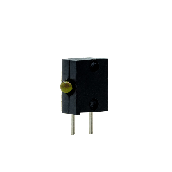 Dialight 555-2401F Yellow Right Angle PCB LED Indicator, 1 LEDs 5 mm (T-1 3/4) 3 V