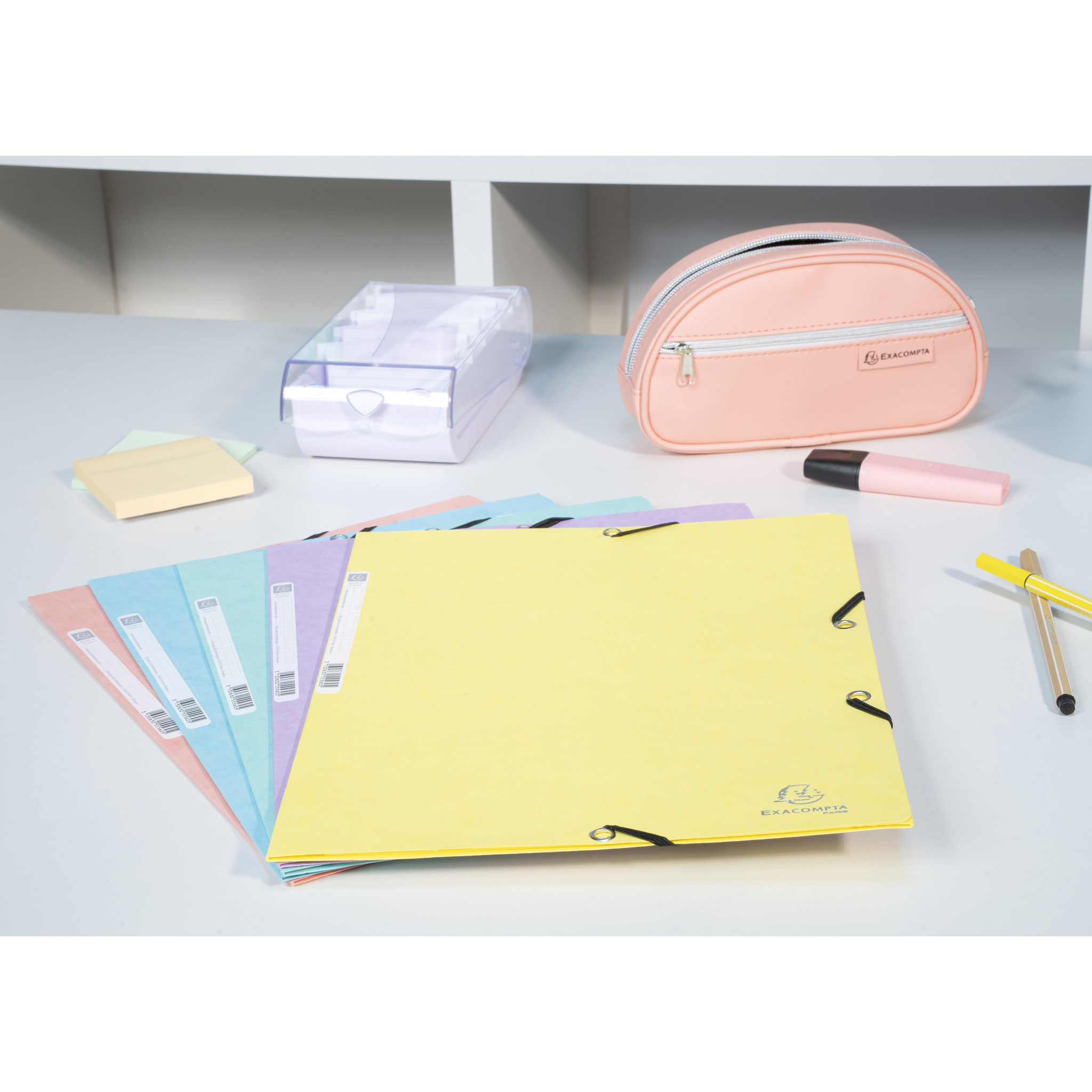 55535e Exacompta Mauve Mottled Pressboard Folder