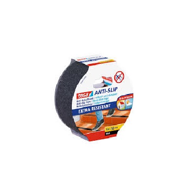Tesa 55587-00002-11 Black 5 m Self-Adhesive Anti-Slip Hazard Tape, 25mm x 25 mm Thickness