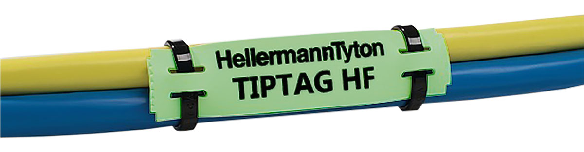 HellermannTyton Green Green Print Cable Labels, 65 mm Width, 190 Per Pack Qty, 65 mm
