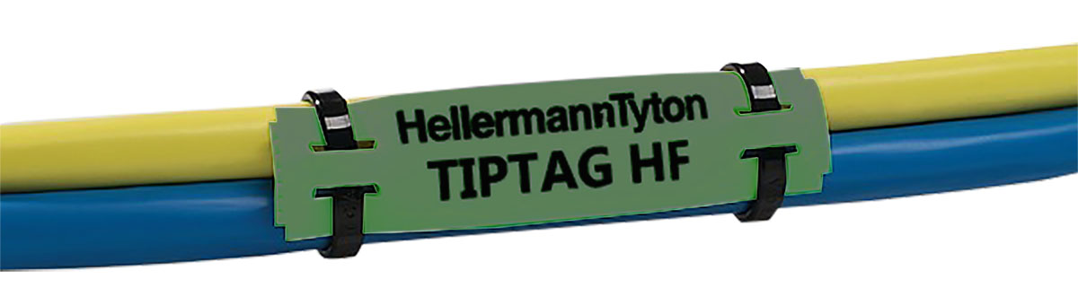 HellermannTyton Green Green Print Cable Labels, 100 mm Width, 120 Per Pack Qty, 100 mm