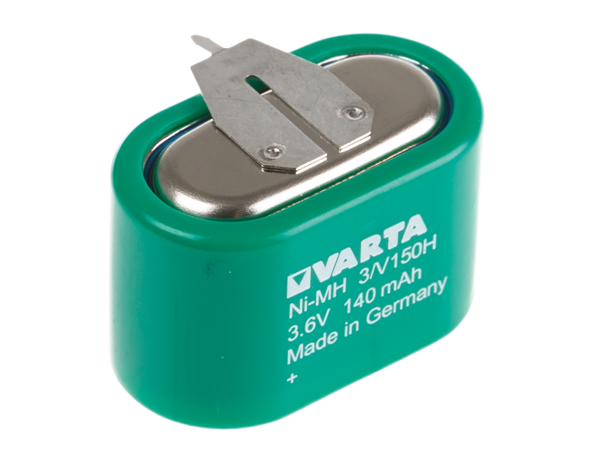 Varta 3.6 V NiMH Button Rechargeable Battery, 150 mAh