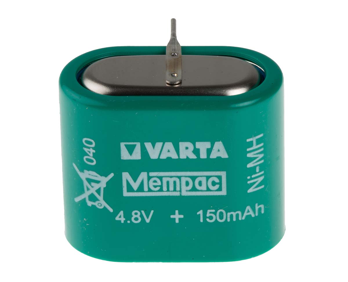 Varta 4.8 V Nickel Metal Hydride Button Rechargeable Battery, 150 mAh
