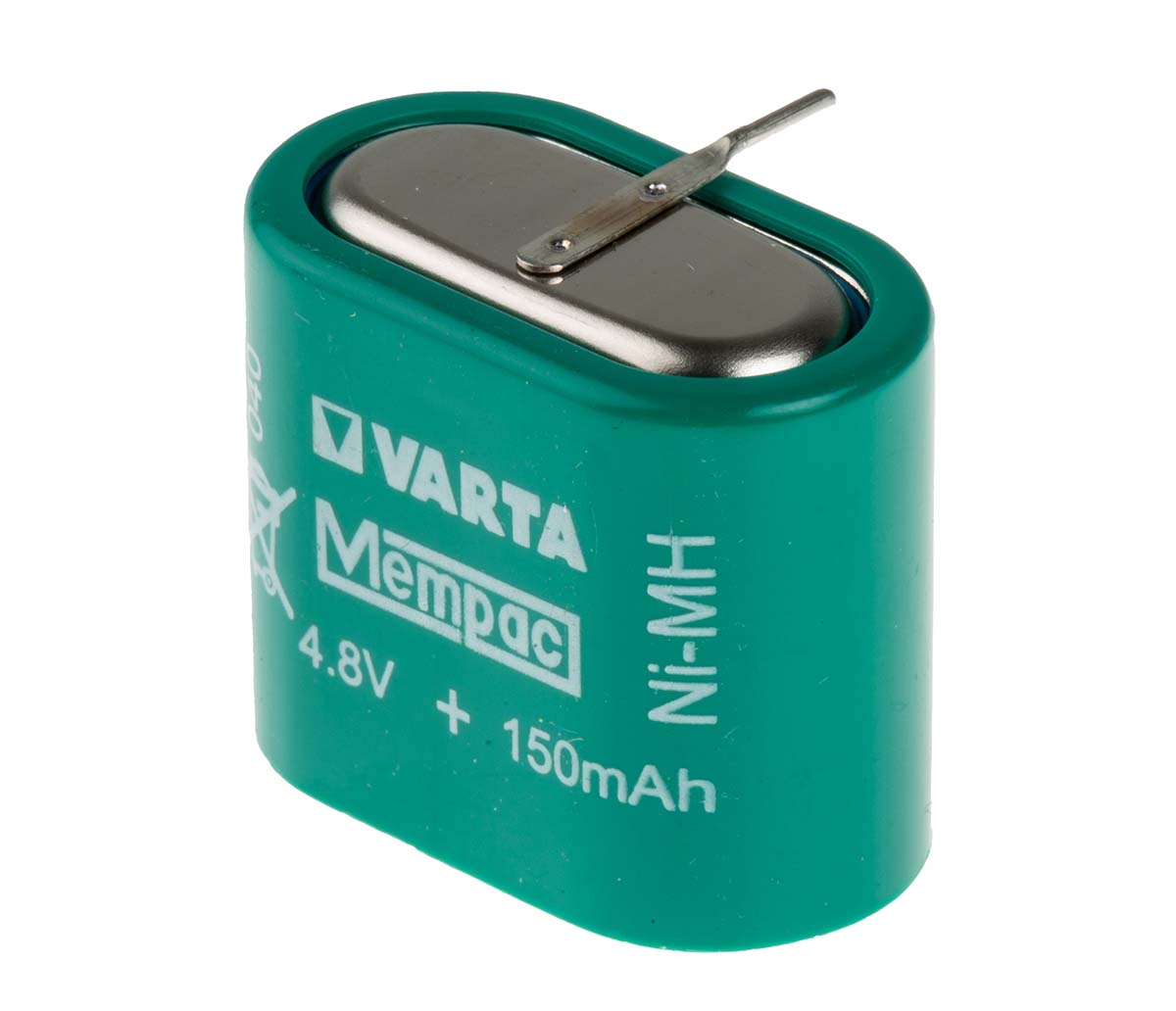 55615604940 Varta 4.8 V Nickel Metal Hydride Button Rechargeable Battery, 150 mAh