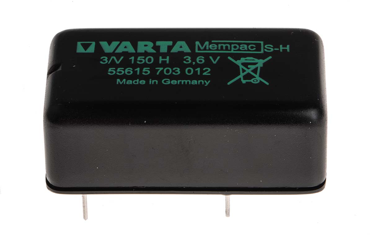 Varta 3.6 V NiMH Rechargeable Button Batteries, 150 mAh