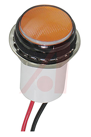 Dialight Yellow Panel Mount Indicator, 24V dc, Lead Wire Termination
