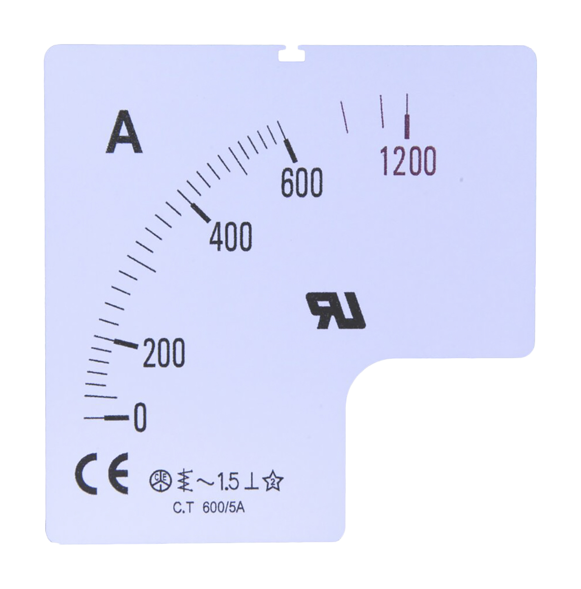 RS PRO 200A Meter Scale For Use With 72 x 72 Analogue Panel Ammeter
