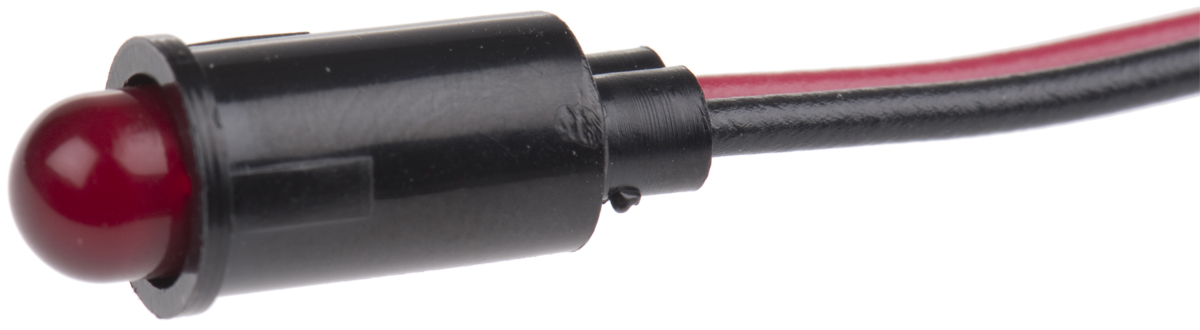559-0102-007f Dialight 559 Series, Red Panel Mount Indicator, Lead Wire Termination 5V dc, 6.4 mm