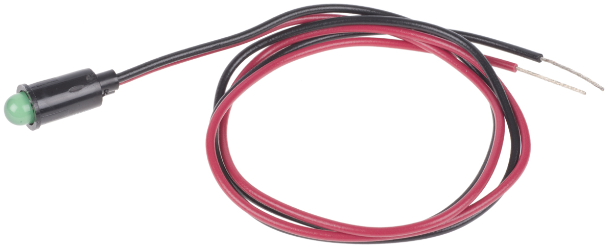 Dialight 559 Series, Green Panel Mount Indicator, Lead Wire Termination 2.2V, 6.4 mm