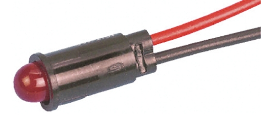 Dialight Red Panel Mount Indicator, 1.9V dc, Lead Wire Termination