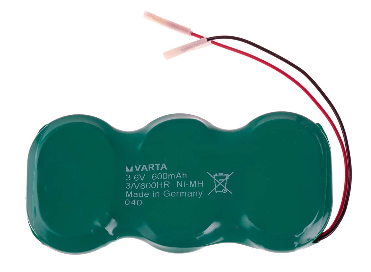 Varta 3.6 V NiMH Button Rechargeable Battery, 600 mAh