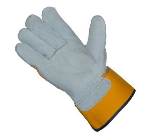 Liscombe Grey Leather Work Gloves, Size 9, Leather Coating