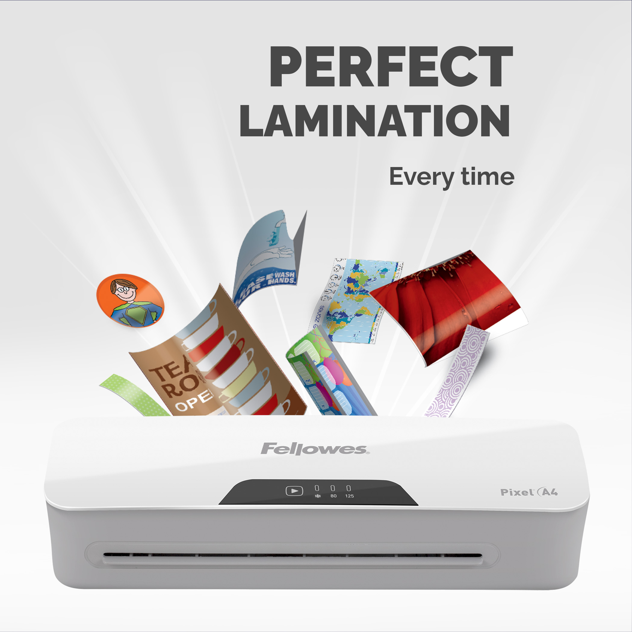 5601501 Fellowes Pixel A4 Hot A4 Laminator White, Grey