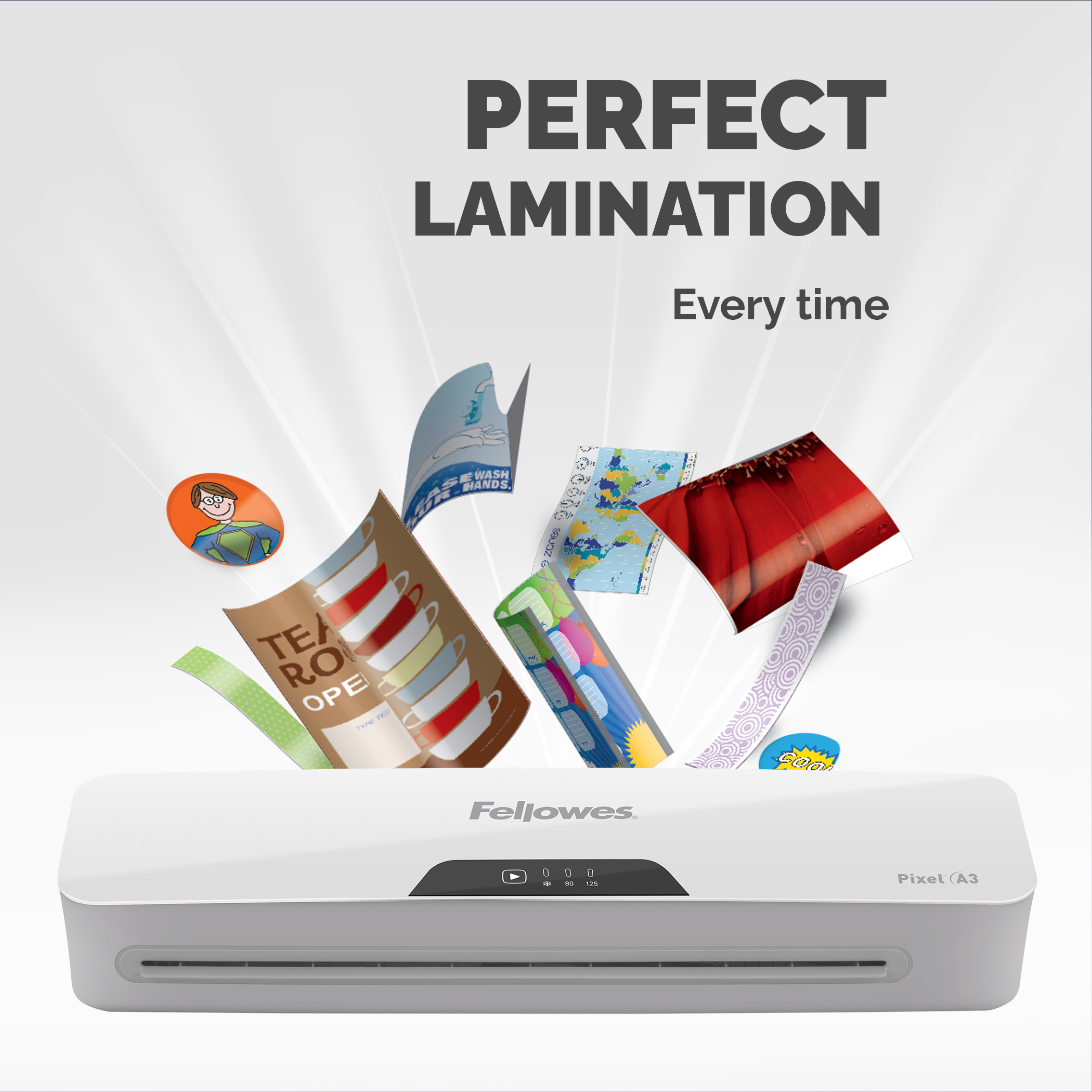 5602401 Fellowes Pixel A3 Hot A3 Laminator White, Grey