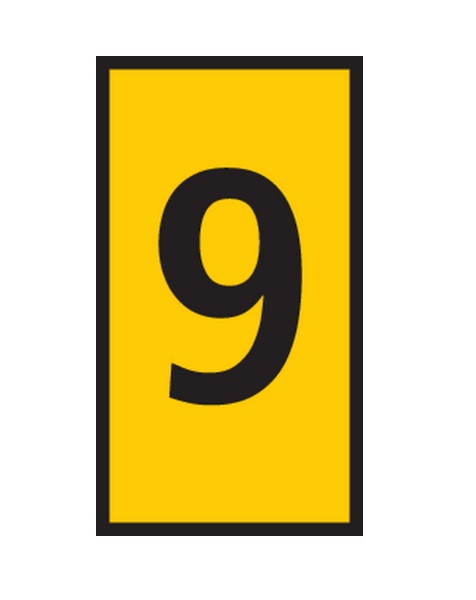 HellermannTyton WIC Snap-On Clip On Cable Marker, Black, Pre-printed "9", 2.8 mm Cable Yellow, 2 mm Cable, 561-01694