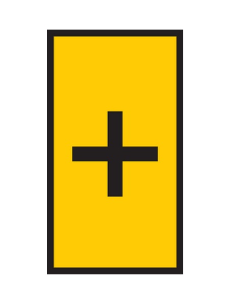 HellermannTyton WIC Snap-On Clip On Cable Marker, Black, Pre-printed "+", 2.8 mm Cable Yellow, 2 mm Cable, 561-01704