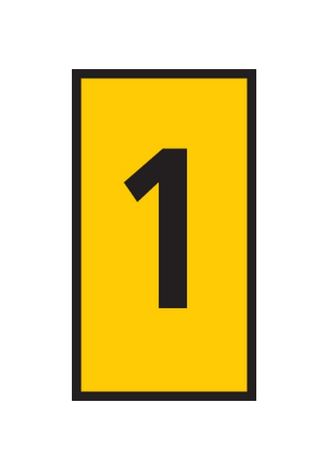 HellermannTyton WIC Snap-On Clip On Cable Marker, Black, Pre-printed "1", 3.8 mm Cable Yellow, 2.8 mm Cable, 561-02614