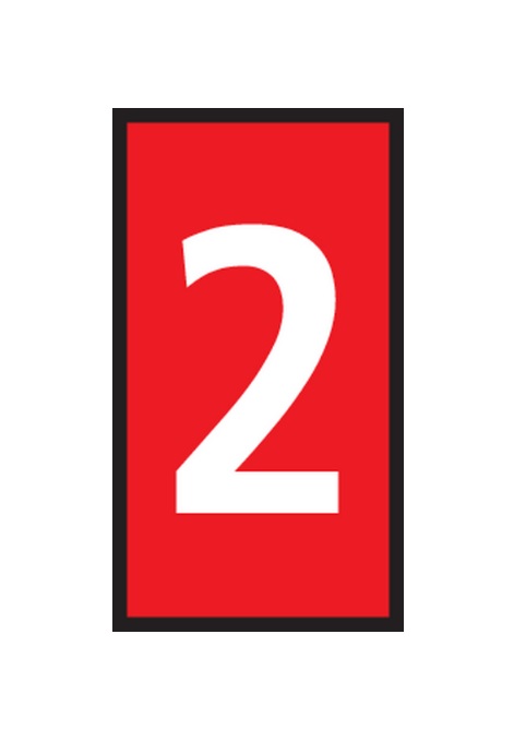 HellermannTyton WIC Snap-On Clip On Cable Marker, Red, Pre-printed "2", 3.8 mm Cable White, 2.8 mm Cable, 561-02622