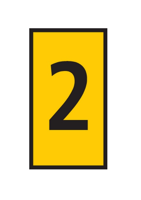 HellermannTyton WIC Snap-On Clip On Cable Marker, Black, Pre-printed "2", 3.8 mm Cable Yellow, 2.8 mm Cable, 561-02624