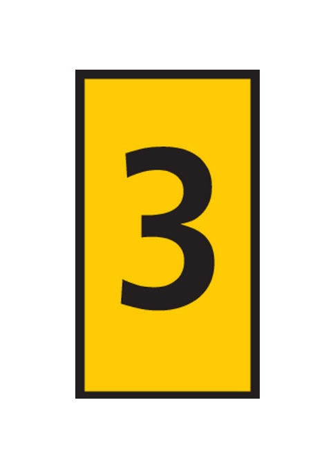 HellermannTyton WIC Snap-On Clip On Cable Marker, Black, Pre-printed "3", 3.8 mm Cable Yellow, 2.8 mm Cable, 561-02634