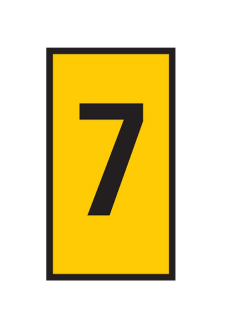 HellermannTyton WIC Snap-On Clip On Cable Marker, Black, Pre-printed "7", 3.8 mm Cable Yellow, 2.8 mm Cable, 561-02674