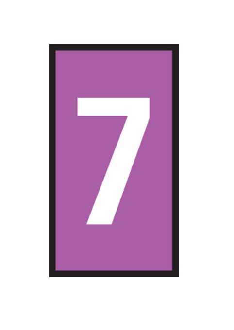 HellermannTyton WIC Snap-On Clip On Cable Marker, White, Pre-printed "7", 3.8 mm Cable Violet, 2.8 mm Cable, 561-02677
