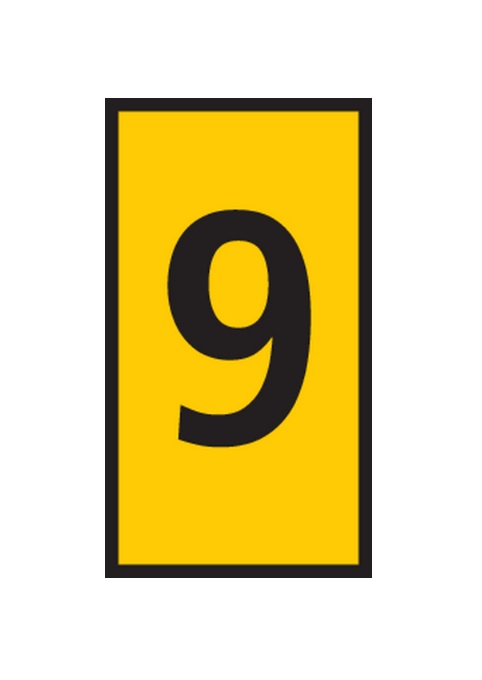 HellermannTyton WIC Snap-On Clip On Cable Marker, Black, Pre-printed "9", 3.8 mm Cable Yellow, 2.8 mm Cable, 561-02694