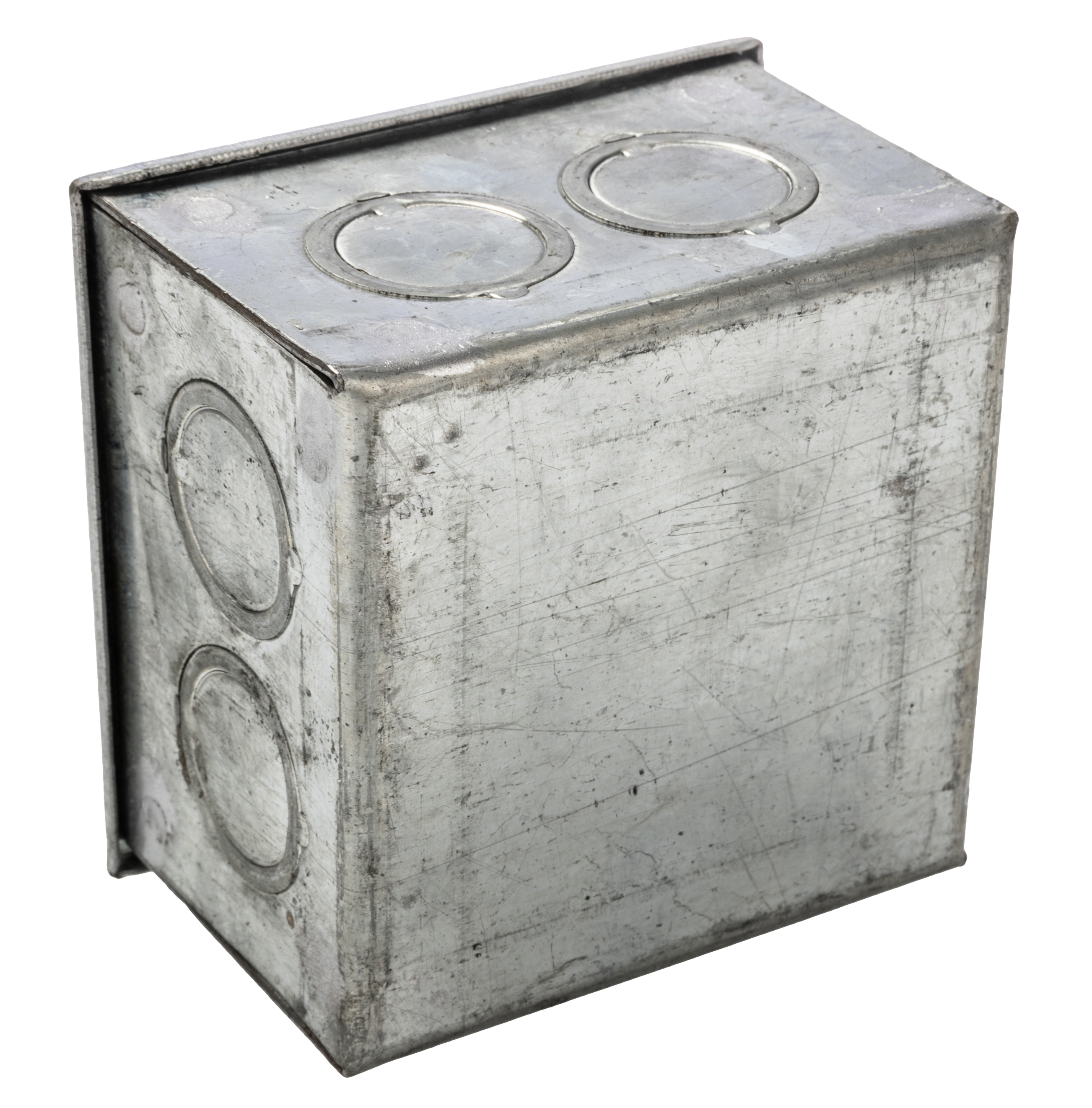 563-898 RS PRO Steel Galvanised Adaptable Box 75mm x 75 mm x 75 mm with 8 Knockouts