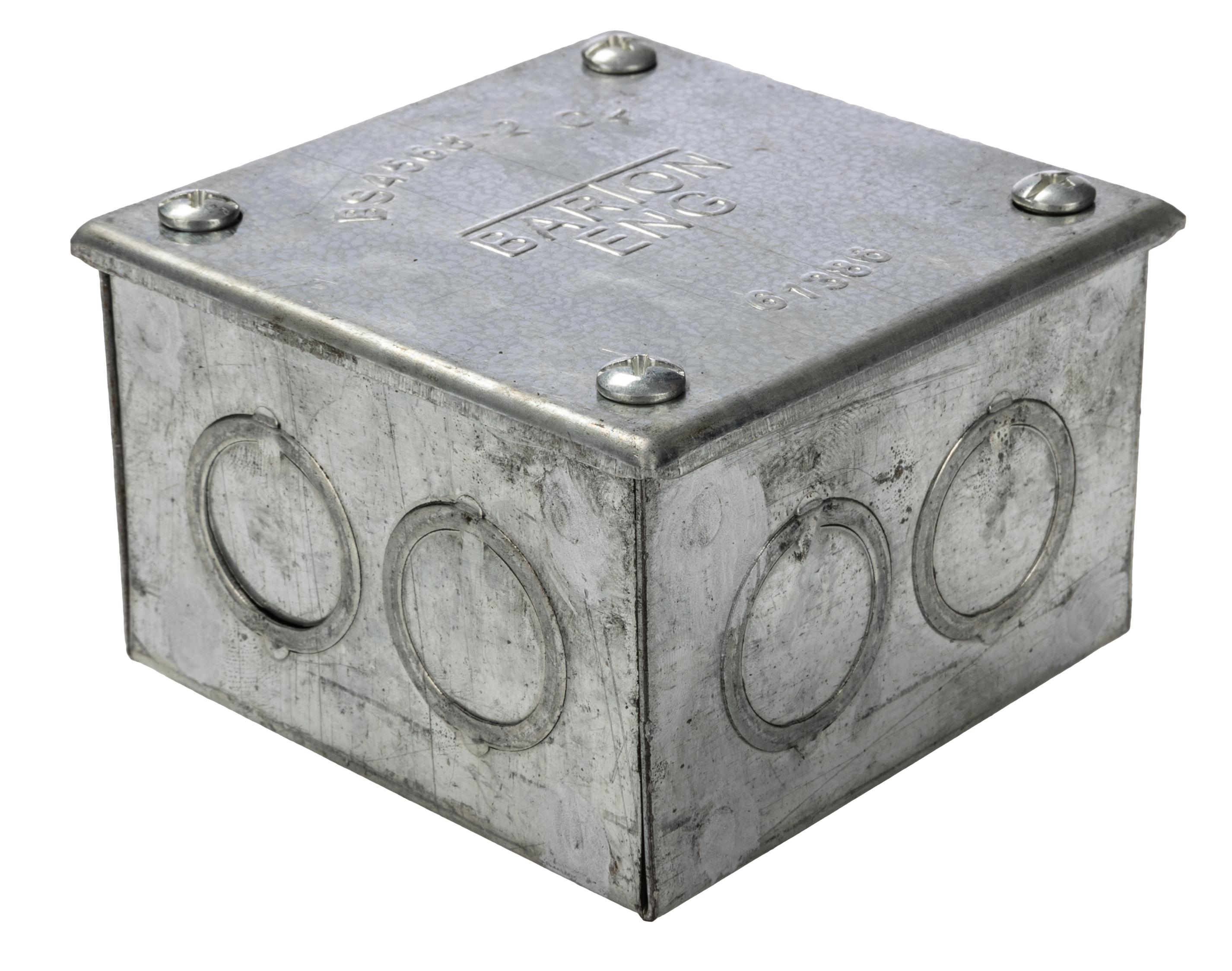 563-898 RS PRO Steel Galvanised Adaptable Box 75mm x 75 mm x 75 mm with 8 Knockouts