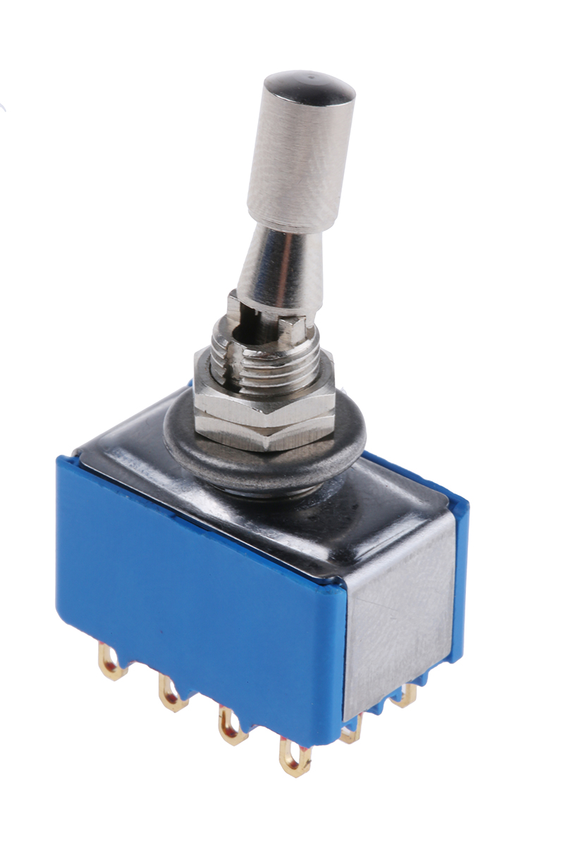 APEM Toggle Switch, Panel Mount, On-On, 4PDT, Solder Lug Terminal, 24 V dc, 250 V ac