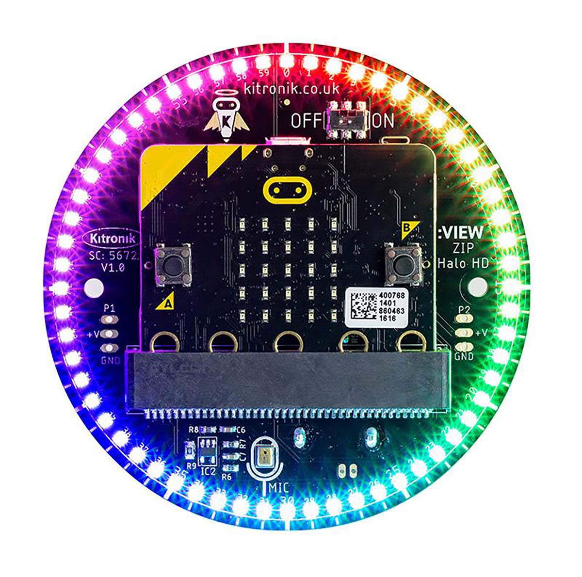 Kitronik 5672 BBC Micro:bit Add-on Kitronik ZIP Halo HD for Micro bit