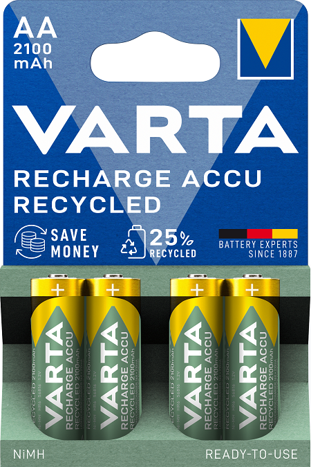 56816101404 Varta 56816 AA NiMH AA Rechargeable Battery, 2100 mAh, 1.2 V