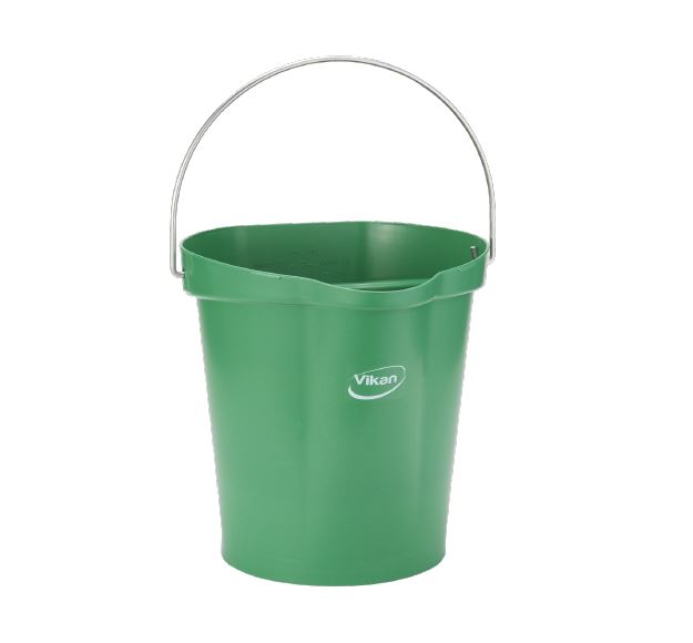 Vikan 12L Polypropylene Green Bucket with Handle