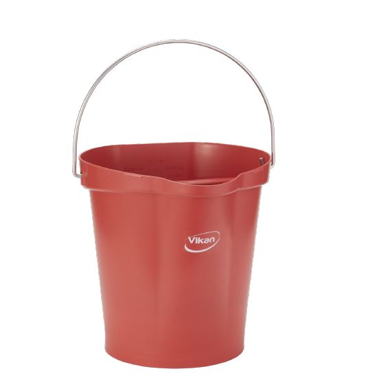 Vikan 12L Polypropylene Red Bucket with Handle